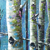 Winter Habitat, 10" x 30", acrylic on canvas