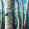 Birch Tree Blues, 16" x 48", acrylic on gallery canvas