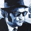 Belushi in Blue, 16" x 24", acrylic on canvas