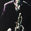 Miles Davis on Black, 16" x 24", acrylic on canvas