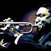 Wynton Marsalis on Black, 10" x 20", acrylic on gallery canvas