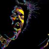 Jimi Hendrix on Black, 18" x 36", acrylic on canvas