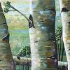 Summer Birches, 12" x 48", acrylic on canvas