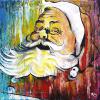 Psychedelic Santa, 18" x 18", acrylic on canvas