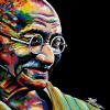 Gandhi, 16" x 16", acrylic on canvas