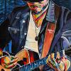 Brett Kissel, 18" x 36", acrylic on canvas, painted live at Brett Wilson's 2016 Garden Party in Calgary