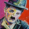 Charlie Chaplin, 12" x 12", acrylic on canvas