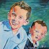 Hunter and Grayson, 20" x 20", acrylic on canvas