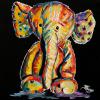 Ellie the elephant stuffy, 16" x 16", acrylic on canvas