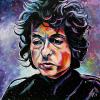 Bob Dylan, 16" x 16", acrylic on canvas