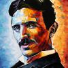 NIkola Tesla, 16" x 20", acrylic on canvas