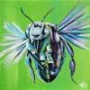 Kanchanaburi Bumblebee, 10" x 10", acrylic on canvas