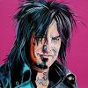 Nikki Sixx, 16" x 16", acrylic on canvas