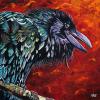 My Talkative Raven, 30" x 30", acrylic on canvas