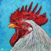 Cambodian Rooster No. 2, 30" x 30", acrylic on canvas