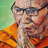 Praying Monk, 20" x 30", acrylic on canvas