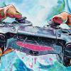 PS 4 Controller, 12" x 24", acrylic on canvas